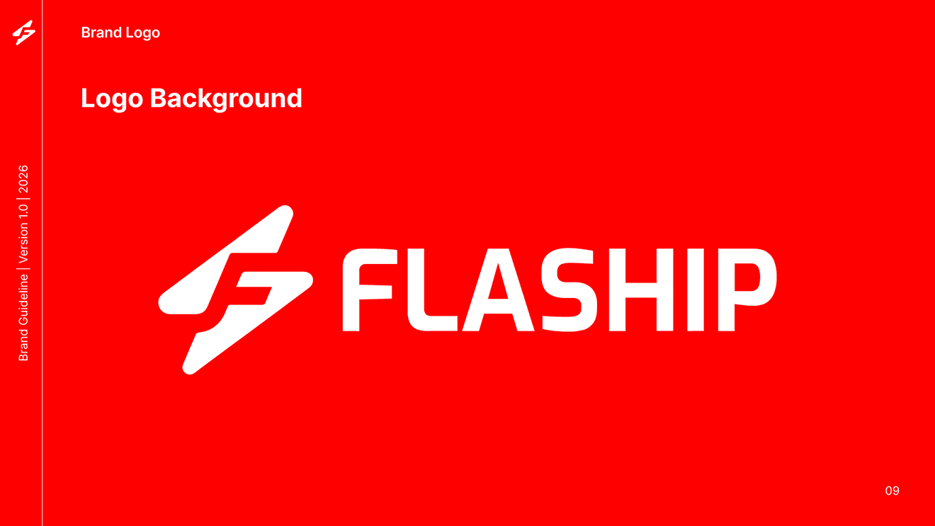 Flaship logo on red background