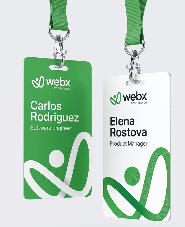 Webx branded lanyard and card