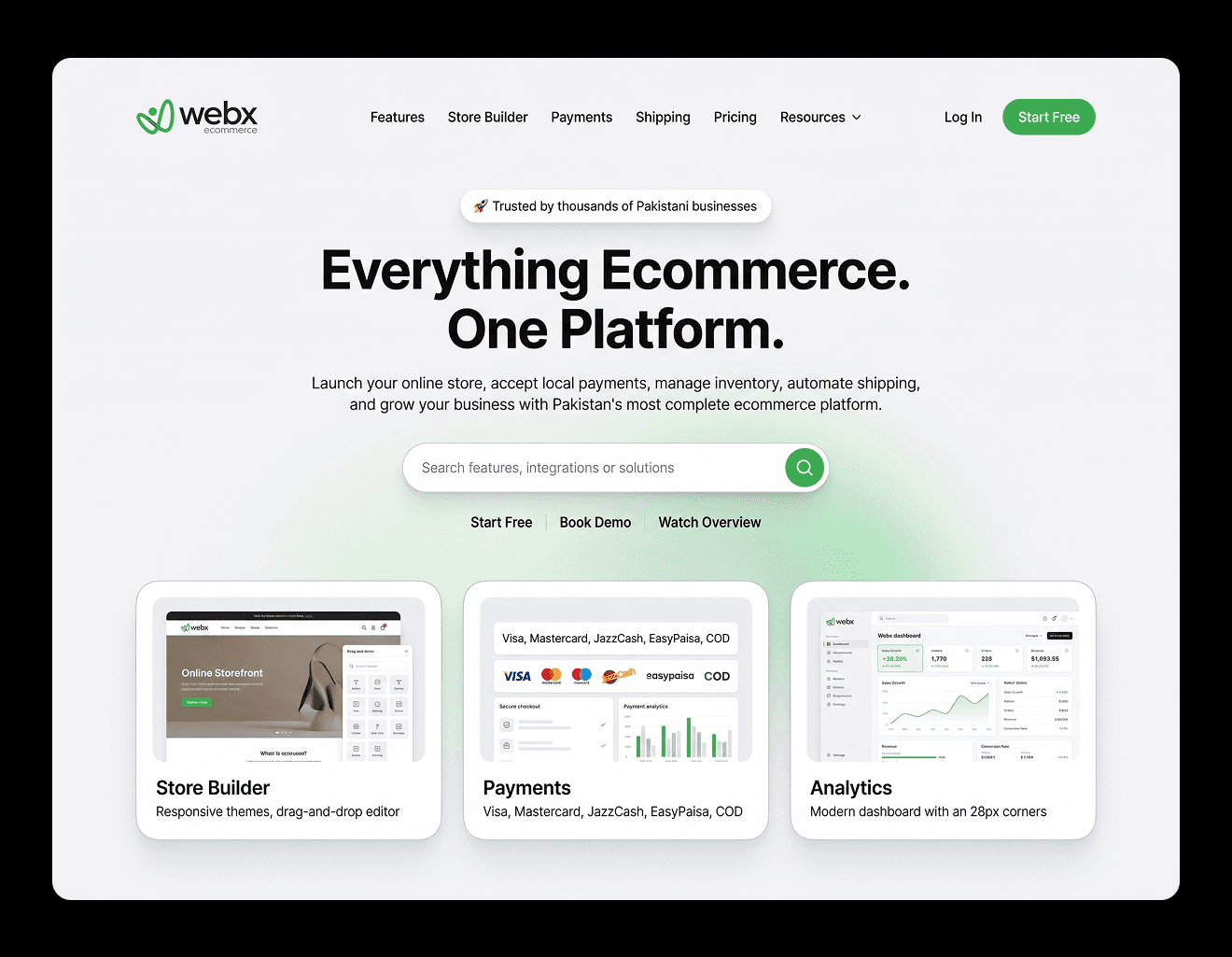 Webx platform on laptop