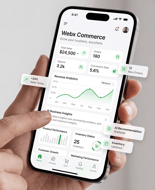 Webx mobile app screen 2