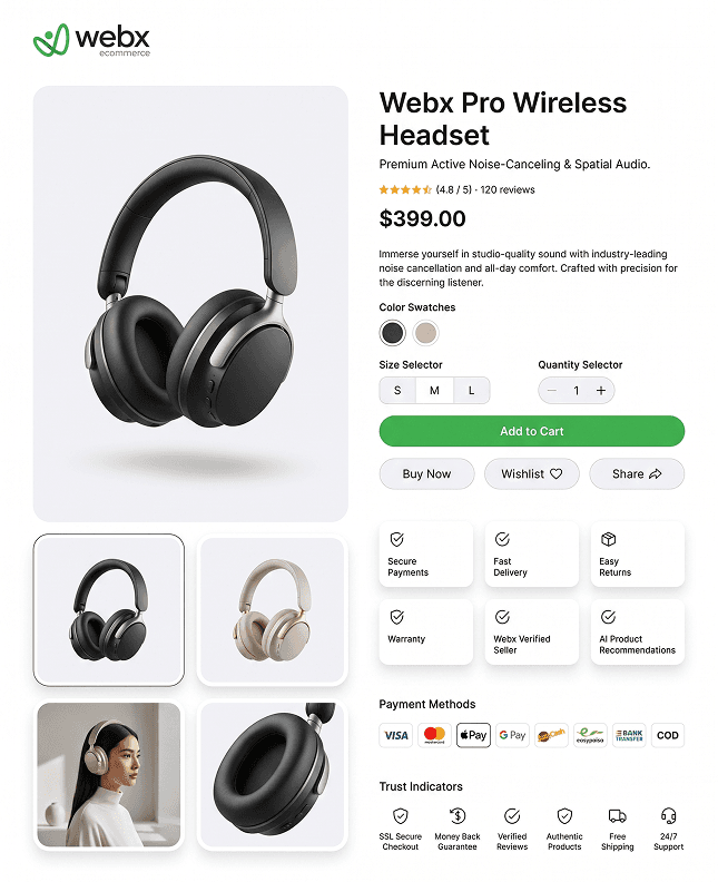 Webx product listing UI